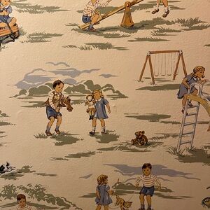 Vintage design Jane and dick wall paper